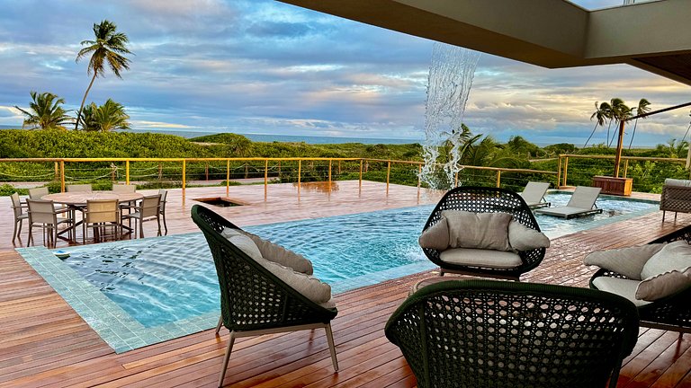 Mansão Pé na Areia com 8 Suítes no Alphaville Guarajuba