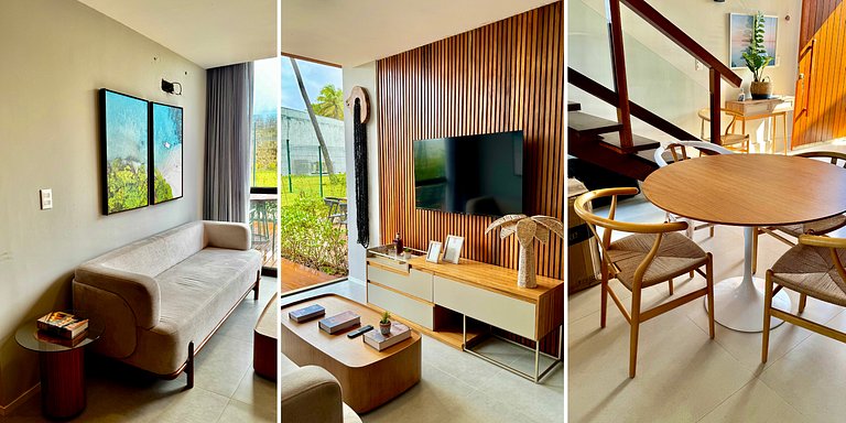 Apartamento em Guarajuba 3/4 Pé na Areia e Vista Mar