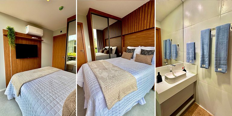 Apartamento em Guarajuba 3/4 Pé na Areia e Vista Mar