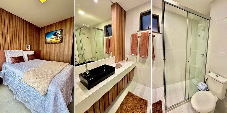 Apartamento em Guarajuba 3/4 Pé na Areia e Vista Mar