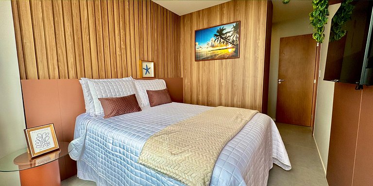 Apartamento em Guarajuba 3/4 Pé na Areia e Vista Mar