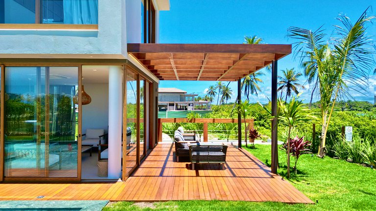 Mansão Alphaville Guarajuba|Casa do Lago Frente Mar e Lagoa