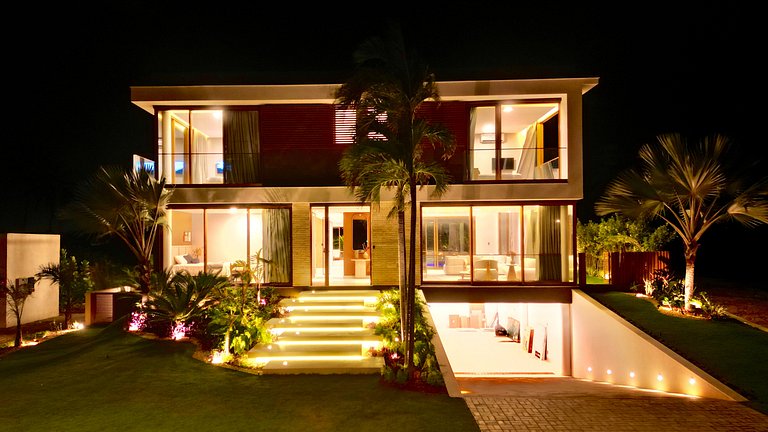Mansão Alphaville Guarajuba|Casa do Lago Frente Mar e Lagoa